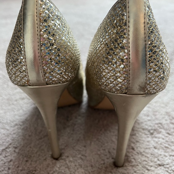Guess gold glitter peep toe heels - Picture 3 of 4
